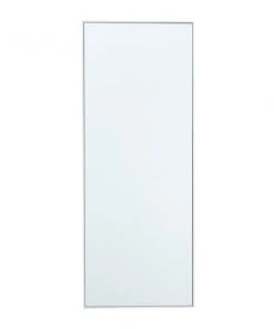 Grayson Lane 36-in x 14-in Rectangle White Contemporary Framed Wall Mirror