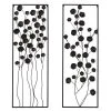 Grayson Lane 14.5-in x 42-in Black Metal Farmhouse Floral Wall Decor - Set of 2