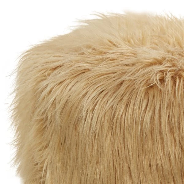 Grayson Lane Modern Brown Fabric Round Ottoman 3 Grayson Lane Modern Brown Fabric Round Ottoman - Image 3