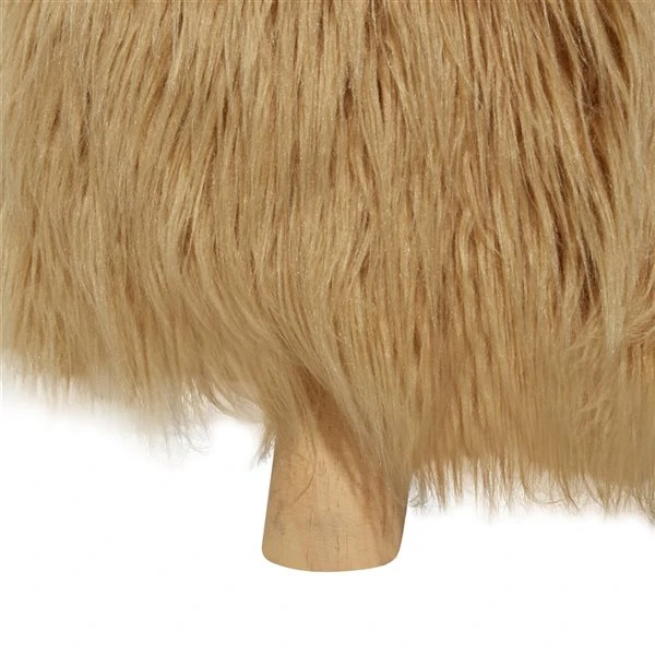 Grayson Lane Modern Brown Fabric Round Ottoman 4 Grayson Lane Modern Brown Fabric Round Ottoman - Image 4