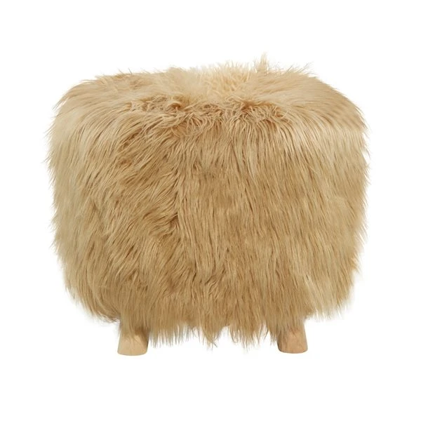 Grayson Lane Modern Brown Fabric Round Ottoman 5 Grayson Lane Modern Brown Fabric Round Ottoman - Image 5