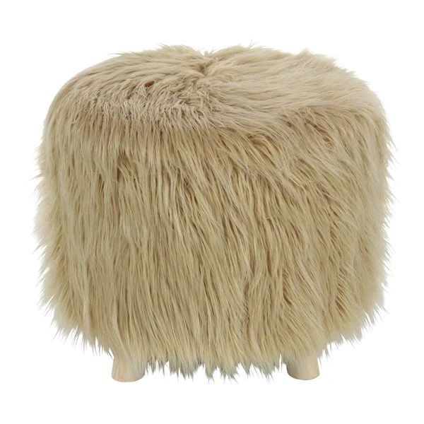 Grayson Lane Modern Brown Fabric Round Ottoman 1 Grayson Lane Modern Brown Fabric Round Ottoman