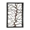 Grayson Lane 36-in x 24-in Black Teak Wooden Rustic Wall Decor