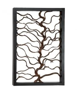 Grayson Lane 36-in x 24-in Black Teak Wooden Rustic Wall Decor