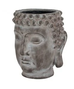 Grayson Lane 13.25-in x 16.25-in Grey Ceramic Planter