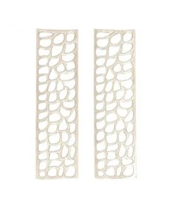 Grayson Lane 9-in x 32-in Silver Aluminum Modern Abstract Wall Decor - Set of 2