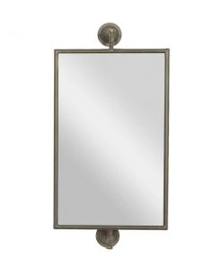 Grayson Lane 28-in x 14-in Rectangle Black Industrial Framed Wall Mirror