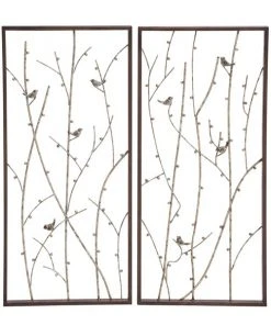 Grayson Lane 14-in x 32-in Black Metal Farmhouse Wall Decor - Set of 2