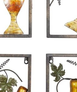 Grayson Lane 18-in x 14-in Multicoloured Metal Traditional Wine Wall Decor - Set of 4 -GRAYSON LANE shop 330941043 AlternateImage6 l