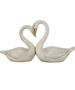 GRAYSON LANE Greyson Lane 16.95-in x 32.25-in White Swan Animal Garden Statue