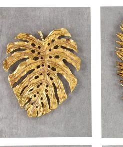 Grayson Lane 8-in x 11-in Gold Concrete Modern Floral Wall Decor - Set of 4 -GRAYSON LANE shop 330941053 AlternateImage6 l