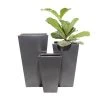 Grayson Lane 15-in x 25-in Black Metal Planters - Set of 3