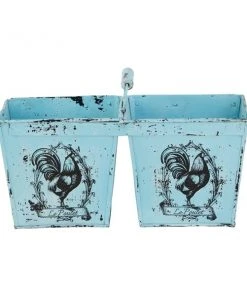 Grayson Lane 23-in x 11-in Light Blue Metal Planter -GRAYSON LANE shop 330941060 AlternateImage5 l