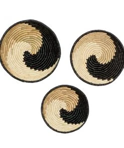 Grayson Lane 20-in x 18-in x 16-in Black Wooden Boho Style Wall Decor - Set of 3