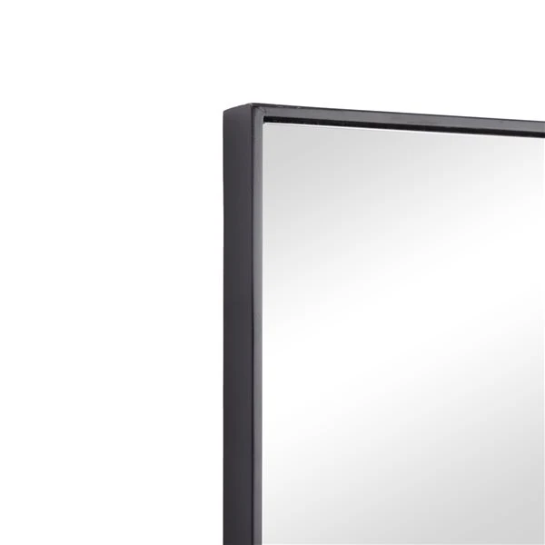 Grayson Lane 36-in x 18-in Rectangle Black Contemporary Framed Wall Mirror 3 Grayson Lane 36-in x 18-in Rectangle Black Contemporary Framed Wall Mirror - Image 3