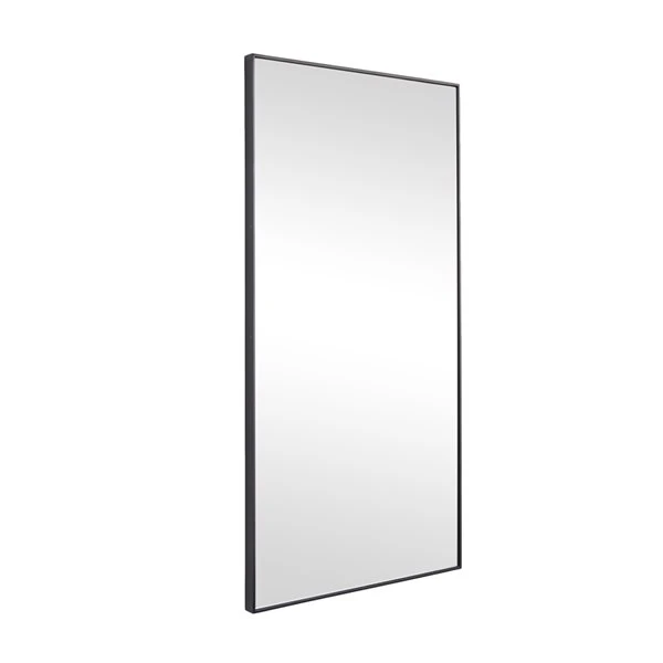 Grayson Lane 36-in x 18-in Rectangle Black Contemporary Framed Wall Mirror 4 Grayson Lane 36-in x 18-in Rectangle Black Contemporary Framed Wall Mirror - Image 4