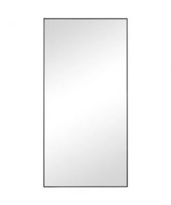 Grayson Lane 36-in x 18-in Rectangle Black Contemporary Framed Wall Mirror