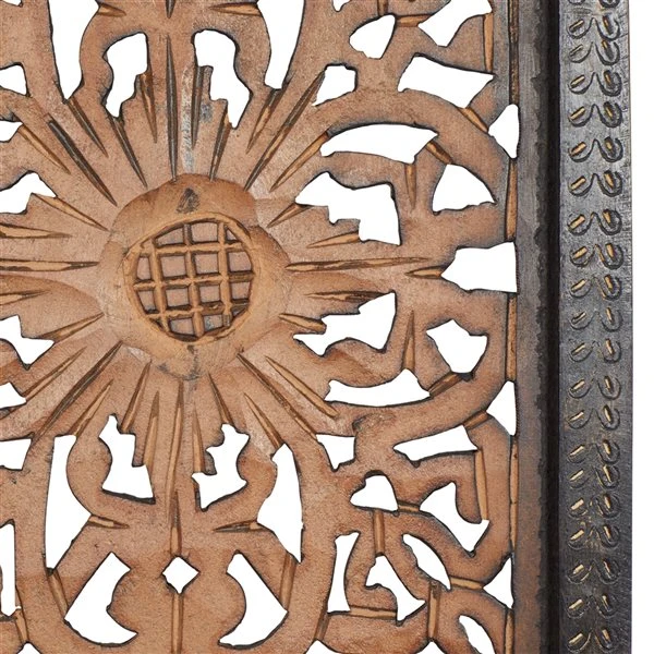 Grayson Lane 36-in x 12-in Brown Wooden Traditional Wall Decor - Set of 2 5 Grayson Lane 36-in x 12-in Brown Wooden Traditional Wall Decor - Set of 2 - Image 5