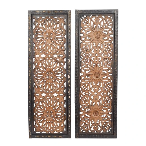 Grayson Lane 36-in x 12-in Brown Wooden Traditional Wall Decor - Set of 2 1 Grayson Lane 36-in x 12-in Brown Wooden Traditional Wall Decor - Set of 2