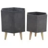 Grayson Lane 16-in x 17-in Grey Ceramic Planters - Set of 2