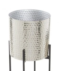 Grayson Lane 11-in x 32-in Silver Metal Planters - Set of 2 -GRAYSON LANE shop 330941089 AlternateImage3 l