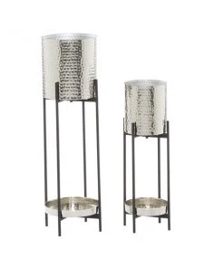 Grayson Lane 11-in x 32-in Silver Metal Planters - Set of 2 -GRAYSON LANE shop 330941089 AlternateImage5 l