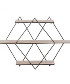 Grayson Lane 20-in x 30-in Brown Wood Contemporary Wall Shelf