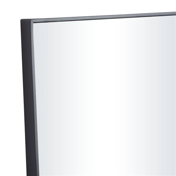 Grayson Lane 30-in x 14-in Rectangle Black Contemporary Framed Wall Mirror 3 Grayson Lane 30-in x 14-in Rectangle Black Contemporary Framed Wall Mirror - Image 3