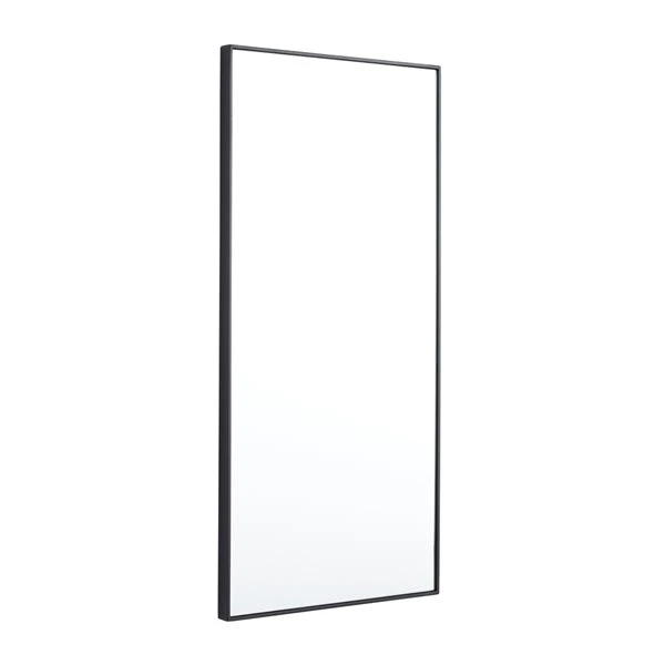Grayson Lane 30-in x 14-in Rectangle Black Contemporary Framed Wall Mirror 4 Grayson Lane 30-in x 14-in Rectangle Black Contemporary Framed Wall Mirror - Image 4