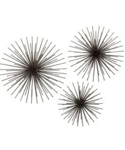 Grayson Lane 16-in x 20-in x 24-in Black Metal Contemporary Wall Decor - Set of 3