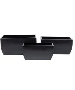 Grayson Lane 19.90-in x 9.90-in Grey Metal Planters - Set of 3