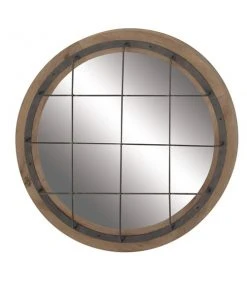 Grayson Lane 31-in x 31-in Round Blue Industrial Framed Wall Mirror -GRAYSON LANE shop 330941104 AlternateImage5 l
