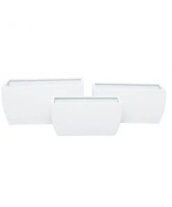 Grayson Lane 19.70-in x 9.95-in White Metal Planters - Set of 3