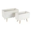 Grayson Lane 21-in x 15-in White Clay Planters - Set of 2