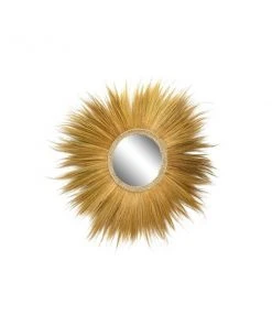 Grayson Lane 45-in x 45-in Round Brown Bohemian Framed Wall Mirror