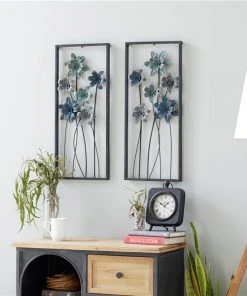 Grayson Lane 12-in x 28-in Grey Metal Traditional Floral Wall Decor - Set of 2 -GRAYSON LANE shop 330941129 AlternateImage3 l