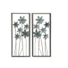 Grayson Lane 12-in x 28-in Grey Metal Traditional Floral Wall Decor - Set of 2