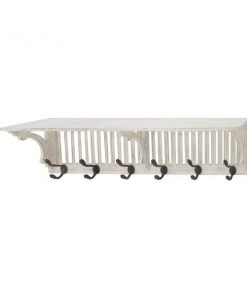 Grayson Lane 36-in x 10-in White Farmhouse Wood Wall Hook Rack with Shelf -GRAYSON LANE shop 330941132 AlternateImage6 l