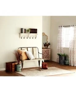 Grayson Lane 36-in x 10-in White Farmhouse Wood Wall Hook Rack with Shelf -GRAYSON LANE shop 330941132 AlternateImage8 l