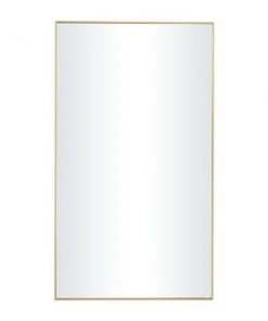 Grayson Lane 32-in x 18-in Rectangle Gold Contemporary Framed Wall Mirror