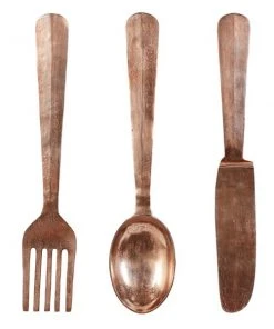 Grayson Lane 8-in x 34-in Copper Aluminum Traditional Wall Decor - Set of 3