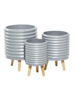 Grayson Lane 14.45-in x 18.05-in Grey Ceramic Planters - Set of 3 -GRAYSON LANE shop 330941141 AlternateImage5 l