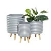 Grayson Lane 14.45-in x 18.05-in Grey Ceramic Planters - Set of 3