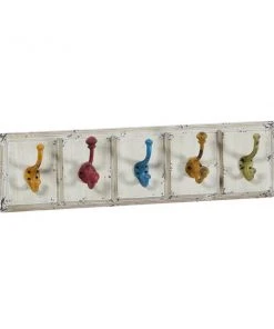Grayson Lane Yellow/Red/Blue/Green MDF Decorative 5 Screw Wall Hooks - Set of 1 -GRAYSON LANE shop 330941153 AlternateImage5 l