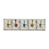Grayson Lane Yellow/Red/Blue/Green MDF Decorative 5 Screw Wall Hooks - Set of 1