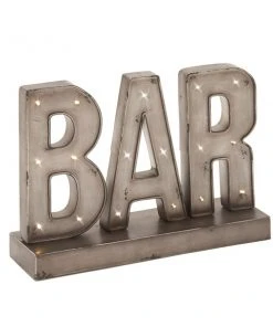 Grayson Lane Industrial Distress Brown Solid Tin Bar Decorative Sign with LED Lights -GRAYSON LANE shop 330941154 AlternateImage7 l