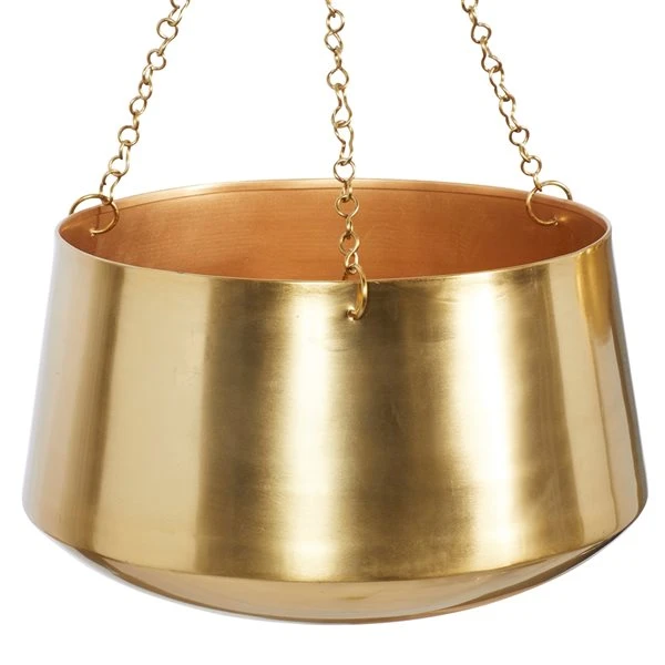 Grayson Lane 12-in W x 7-in H Gold Metal Hanging Wall Planter - 2-Pack 3 Grayson Lane 12-in W x 7-in H Gold Metal Hanging Wall Planter - 2-Pack - Image 3