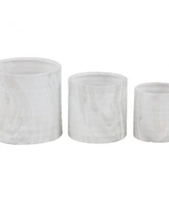 Grayson Lane 9-in W x 9-in H White Ceramic Planter - 3-Pack
