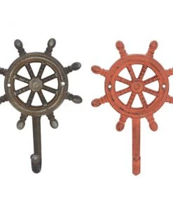 Grayson Lane Multicoloured Iron Decorative Ship Wheel Screw Wall Hooks - Set of 4 -GRAYSON LANE shop 330941170 AlternateImage3 l