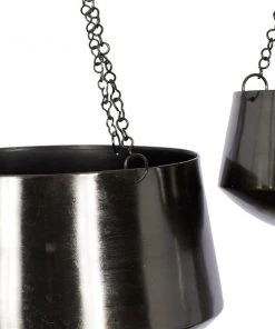 Grayson Lane 12-in W x 7-in H Black Metal Hanging Wall Planter - 2-Pack -GRAYSON LANE shop 330941173 AlternateImage4 l